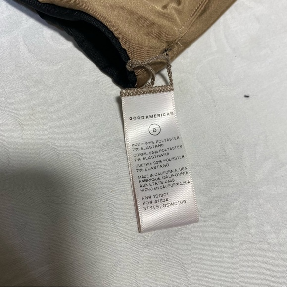 NEW Good American 8 strapless bikini top bandeau shiny gold green Reversible 5x - Picture 15 of 15